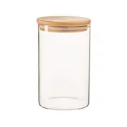 Argon Tableware Scandi Glass Storage Jar with Wooden Lid - 1 Litre