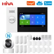 PG-107 Tuya Wireless WIFI GSM Home Burglar Alarm System IP Camera PIR Motion Sen