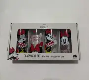 Disney Minnie Mouse Glassware Set Lot of 4 - 10.OZ NEW