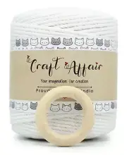 3ply Twisted Cotton Macrame Cord/Thread (109 Yard, 3mm) With Ring