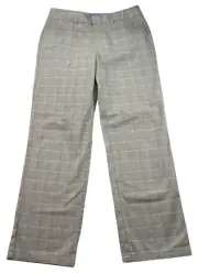 Dockers Dress Pants Womens Size 6 Petite 6P Tan Teal Checkers Pockets
