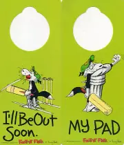 144 x Footrot Flats DOORHANGERS -"MY PAD/I'LL BE OUT SOON" CRICKET