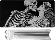 HEAKIERG TCG Playmat Board Game Mats 24" x 14" with Storage Bag, Game Play Mat with Stitched Edge for Playmat Commander Deck Trading Card Game Anime MTG Gameplay Pad for Beginner, Skull Girl