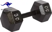 Cast Iron Hex Dumbbell Weight - 13.4 X 5.8 X 5 Inches, 40 Pounds / 18.1Kgs, Blac