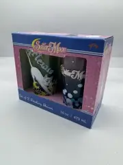 Sailor Moon 2 Pack Pint Drinking Glass Set Artemis & Luna w/Box Animation Funky