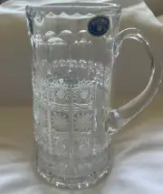 BOHEMIA JUG GLASS/ Hand Cut Crystal Over 24 % Pho / New In Box