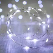 40 Micro Cool White Battery Operated LED String Lights 3.9m