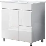 Cefito Bathroom Vanity, 750mm Length Unit Table Cabinet Basin Sink Wall Cabinets Storage Organiser Home Washroom Toilet Furniture, with 15mm MDF Board Smooth Edges Water-Resistant White