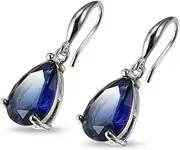 [Salanda] CZ Drop Earrings,925 Sterling Silver Dangle Earrings Hypoallergenic Cubic Zironia Pendant Earrings for Women, mm, Silver, Crystal