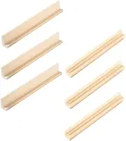GARIOUANS 6pcs Wooden Domino Trays for Boys and Girls Multi-Functional Domino Holder for DIY Display Wooden Game Accessories
