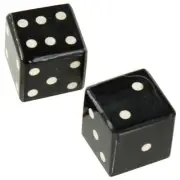 Game of Chance: 100% Real Cow Bovine Horn Black Craps Gambling Playing Dice