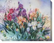 Bead embroidery kit Morning in the garden needlework kit canvas beadwork pattern