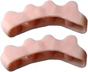 Toe Separators 4 Pairs (8pcs in Total) Painless Toe Straighteners Spacers for Functional Fitness Athletes Foot Pain Relief Plantar Fasciitis Bunions (Kids (Children) Size, Peach)