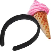TOVINANNA Ice Cream Cone Headband: Ice Cream Hair Band Cute Face Washing Headwear Women Hair Hoop Headpiece Girl Headdress for Carnival Party Costume Supplies