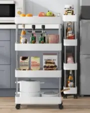 Narrow Trolley Rolling Storage Rack Holders Space Saver Organizer Home Office