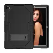 For Samsung Galaxy Tab A7 10.4in (2020) Case, Silicone + PC Armour Cover, Stand, Black