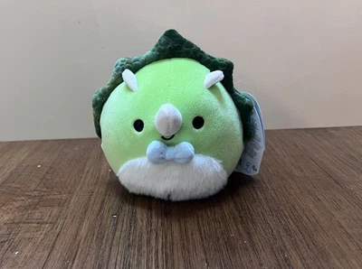 New Tristan Green Triceratops Dinosaur Squishmallow 5” Bow Tie Nwt Plush