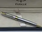 Excellent Parker Sonnet Ballpoint Pen Silver Circle 0.5mm Blue Ink Refill No Box