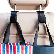 PU Leather Car Seat Back Hooks Headrest Hangers Car Purse Bag Storage Hooks Holder Automotive Seat Hanging Hooks