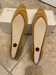 Rothy’s Flats Yellow Golden Zebra The Point Shoes Size 9 NEW Limited Edition
