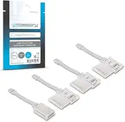 Litcessory 6-Pin to Cut-End Extension Connector for Philips Hue Lightstrip Plus (50mm, 4 Pack, White - Micro 6-PIN V4 / Solo Lightstrip)