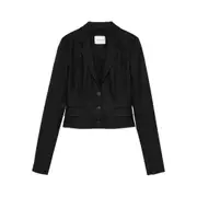 [The Andamane] The Andamane Pinstripe Cropped Jacket 42 IT BLACK