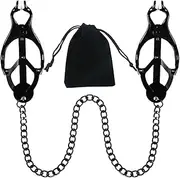 Stainless Steel Nipple Clip Nipple Clamps With Chain Adjustable Pressure Breast Clamp Body Jewelry For Women Non Piercing