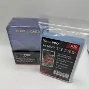 Ultra Pro 3X4 GOLD ROOKIE 35pt Toploaders 1 Pack of 25 AND 100 SLEEVES