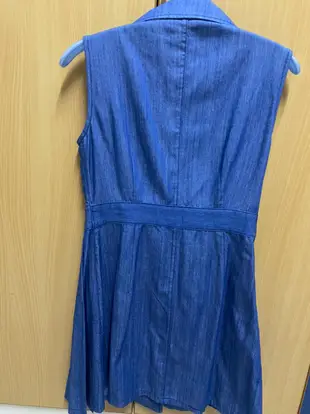 韓版藍色系單寧牛仔IROO MOMA SO NICE款長版罩衫式洋裝襯衫S號