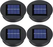 Set of 4 Solar Lights Replacement Top with LED Bulbs Solar Panel Lantern Lid Lights Replacement Top Bulb Replacement Part for Outdoor Hanging Lanterns DIY for LED Solar Lights Garden Decor