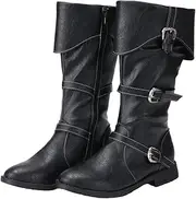 [Helltaker] Mens Renaissance Vintage Boots Medieval Cosplay Vintage Boots Halloween Viking Pirate Riding Boots