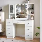 Dressing Table LED Makeup Mirror Set Vanity Make up Desk 10 Bulbs Light White