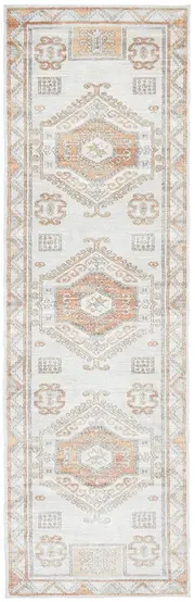Madison Light Grey Terracotta Aztec Medallion Hallway Runner