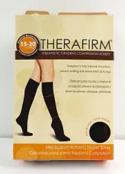 NEW Therafirm Compression Women's Trouser Socks Black M 15-20 mmHG