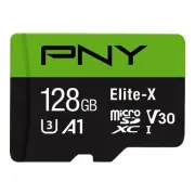 PNY Elite-X Class 10 U3 V30 microSDXC Flash Memory Card, 128GB