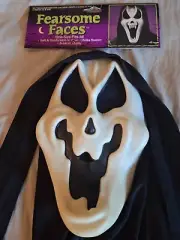 VTG Tagged 90s Fun World Fearsome Faces Scream Mask 'Melty-Ghost'