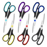 Scissors Set of 6-Pack 8" Scissors All Purpose Comfort-Grip Handles Sharp Sci...