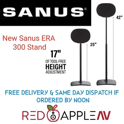 SANUS WSSE3A1 Height-Adjustable Speaker Stand for Sonos Era 300™ Black, Single