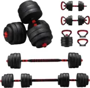 Adjustable Dumbbell Set with Connector, Dumbbells Set Used as Barbell, Kettlebel