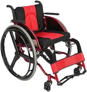 Wheelchair Sports Wheelchairs for Adults Self-Propelled Lightweight Manual Wheelchair W/Detachable 24 Inch Rear Wheels & Adjustable Pedals Trolley Driving Medical Treatment Driving Trolley