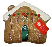 Merry Moments Gingerbread House Sherpa Pillow Aldi New HTF Christmas Holiday