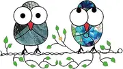 Multicolor Owls on a Wire High Stained Suncatchers for Windows Hanging, with Two Hole Owl Gifts, Alloy Acrylic Panel Owl Decor,for Owl Lovers Home Garden, Style 2 Owl Decor Owl Gifts for Women Owl Gi