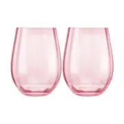 2PK Maxwell & Williams Wicked Pink Goes Good with Green Stemless Glass - Glinda