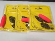 3 NJ Hand Tied English Hook w/3-Way Snap/Red Float Fluke/Summer Flounder Rigs