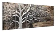 Yihui Arts Tree of Life Metal Wall Art Set - Handcrafted 3D Aluminum Sculptur...