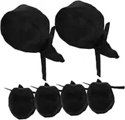 [FRCOLOR] Chef Hats for Women Men Japanese Style Chef Hat Headwrap Set Kitchen Cooking Cap Chic Ribbon Detail Black
