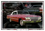 1963 409 Chevy Impala Convertible Poster Print