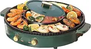 Hot Plate Tabletop Grill Portable Electric Grill, 1360w Multifunctional Teppanyaki Pan, Dual Temperature Control, for 3-12 People