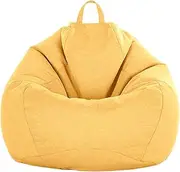 Morbuy Bean Bag Cover, Solid Colours Sofa Cover Lazy Lounger Bean Bag No Filler Detachable Washable Puff Sofa Lounge Recliner Sac for Indoor Outdoor (70x80cm,Corn Yellow)