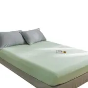 Nevenka Cotton Sheets Mattress Dustproof Protective Cover Fabric Bedding-MintGreen